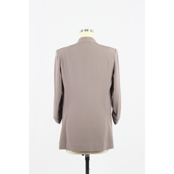 Aritzia BABATON Power Hip Taupe Grey Crepe Open Blazer Jacket, Size 2 - Picture 3 of 16
